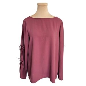 Wilfred Mauve Pink Tie Sleeve Relaxed Fit Blouse Sz M